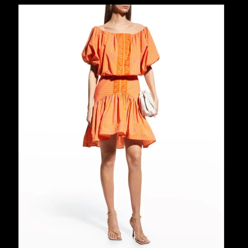 🧡💕Silvia Tcherassi 🧡💕Nervi Dress Magenta Mustard Big Stripes size small🧡💕